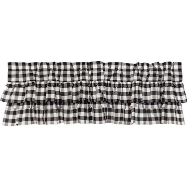 Annie Buffalo Black Check Ruffled Valance Curtain 16x60 VHC Brands - The Fox Decor